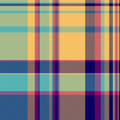 Vibrant plaid textile pattern in a cheerful color palette.  Ideal for fashion, home decor, and website backgrounds.