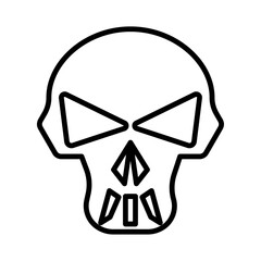 Evil skull icon Outline vector symbol sign