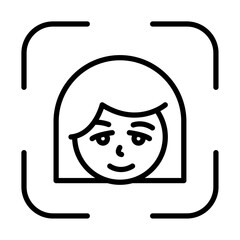 face detection icon Outline vector symbol sign