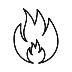 Flame fire icon Outline vector symbol sign