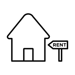 House rent icon Outline vector symbol sign