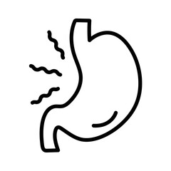 Indigestion icon Outline vector symbol sign