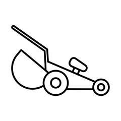 Lawn mower icon Outline vector symbol sign