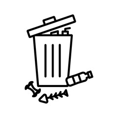 Leftovers Disposal icon Outline vector symbol sign