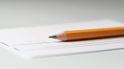 Fototapeta premium Yellow Pencil on White Paper