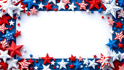 Obraz premium minimalist patriotic background with stars border in usa national colors