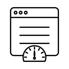 Obraz premium Page speed icon Outline vector symbol sign