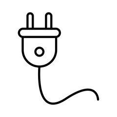 Plug icon Outline vector symbol sign