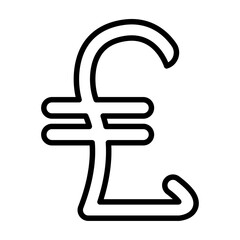 Pound icon Outline vector symbol sign