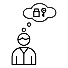 Problem solving skills icon Outline vector symbol sign