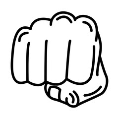 punch fist hand icon Outline vector symbol sign