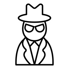 Secret agent icon Outline vector symbol sign