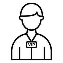 vip person icon Outline vector symbol sign