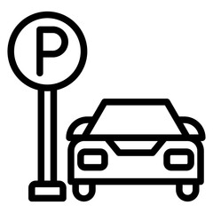 Parking Area line icon