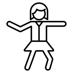 woman dancing icon Outline vector symbol sign