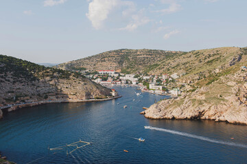 Top view of Balaklava Bay in Crimea