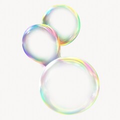 Holographic bubble shape, 3D rendering graphic