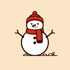 snowman with christmas tree