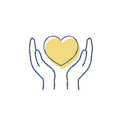 ハートと包み込む手