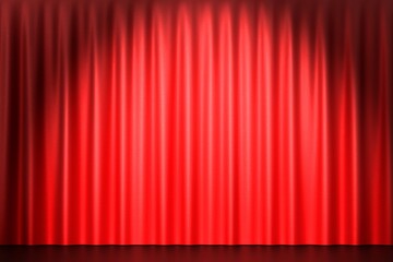 Red curtain product background
