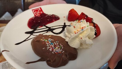 Sweet Indulgence: Dessert with Chocolate and Berries