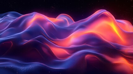 Obraz premium Colorful Abstract Waves in a Cosmic Background of Blue and Orange