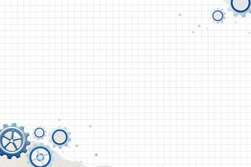 Business gear border background, grid paper design