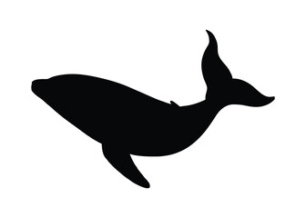 Fototapeta premium Silhouette of whale isolated on a white background