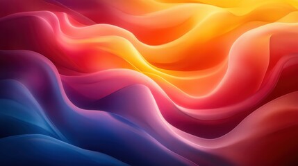 Obraz premium Colorful Abstract Waves Flowing in Vibrant Shades of Red and Blue