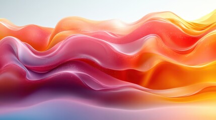 Obraz premium Vibrant Abstract Waves with Smooth Gradients in Warm Colors