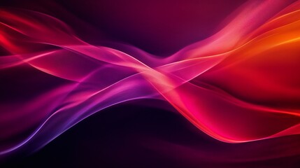Obraz premium Dynamic Abstract Waves in Crimson, Fuchsia, and Orange
