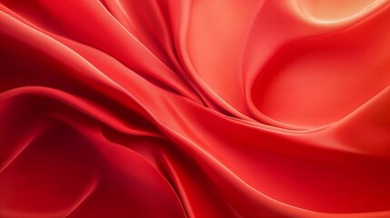 Obraz premium Elegant Red Fabric Drapes with Flowing Curves