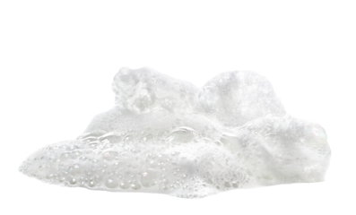 Soap foam, colorful bubbles isolated on white, clipping path	
