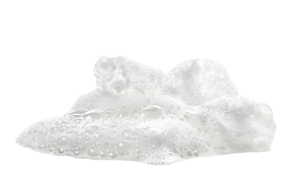 Soap foam, colorful bubbles isolated on white, clipping path	