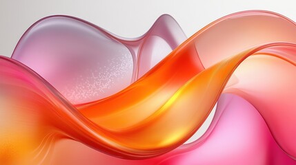 Colorful Flowing Waves with Soft Texture in Gradients of Pink and Orange