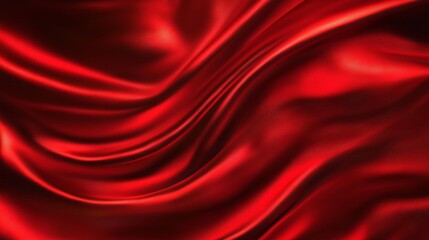 Fototapeta premium Elegant red silk fabric draping softly in waves during a luxurious display