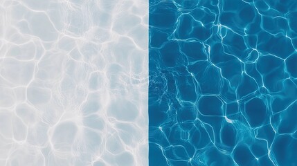 Obraz premium Light and dark water contrast in a swimming pool showing the beauty of reflective ripples and textures