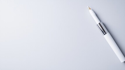 Fototapeta premium White pen on white background, copy space (1)