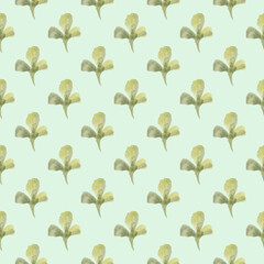Watercolor seamless pattern with herbs and flowers. Romantic floral background. Fabric design.