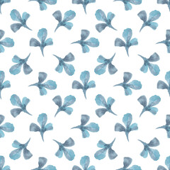 Watercolor seamless pattern with herbs and flowers. Romantic floral background. Fabric design.