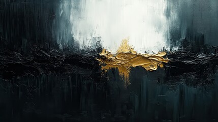 Textured Abstract Art with Gold Accents on Dark Background