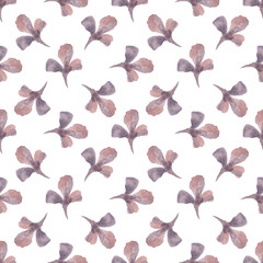 Watercolor seamless pattern with herbs and flowers. Romantic floral background. Fabric design.