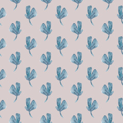 Watercolor seamless pattern with herbs and flowers. Romantic floral background. Fabric design.