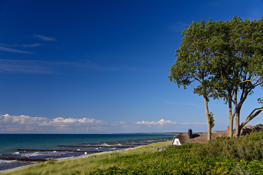 House on the beach at Ahrenshoop, Baltic Sea, Germany