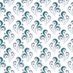 Seamless watercolor abstract pattern. Hand-drawn illustration for fabric, wrapping paper. decoupage, fabrics and etc