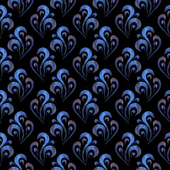 Seamless watercolor abstract pattern. Hand-drawn illustration for fabric, wrapping paper. decoupage, fabrics and etc