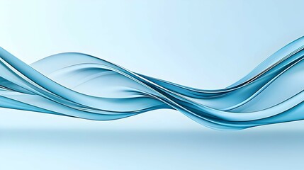 Obraz premium Abstract Blue Wave Background: Smooth Flowing Curves and Serene Texture