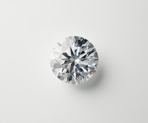 Sparkling diamond on white, studio shot, jewelry advertising