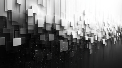 Abstract black and white bump map consisting of irregular Lengths of thin black, grey and white rectangles.