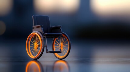 Wheelchair on Reflective Surface